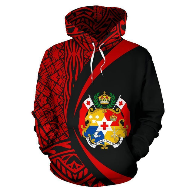 Tonga Coat Of Arm Polynesian Hoodie - Circle Style-Apparel-Phaethon-Hoodie-S-Vibe Cosy™