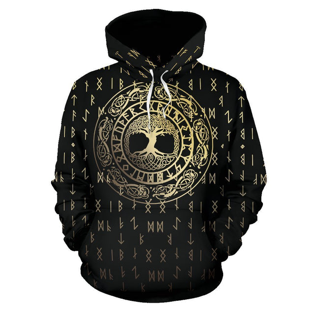 Viking Hoodie - Tree Golden-Apparel-HP Arts-Hoodie-S-Vibe Cosy™