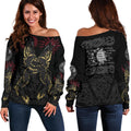 Vikings - The Wolves Skoll and Hati-Apparel-HP Arts-OFF SHOULDER SWEATER-S-Vibe Cosy™