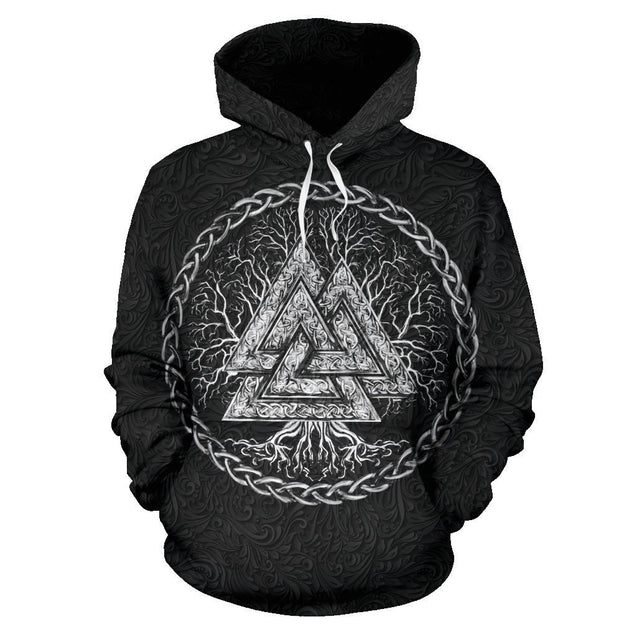 Valknut and Tree of Life Black Hoodie K2-Apparel-HP Arts-Hoodie-S-Vibe Cosy™