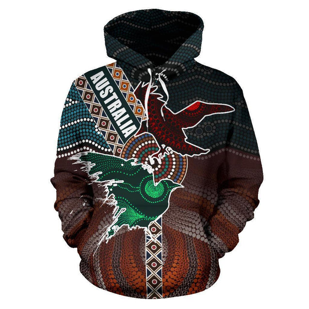 Australia Aboriginal Crow Hoodie NNK1442-Apparel-PL8386-Hoodie-S-Vibe Cosy™