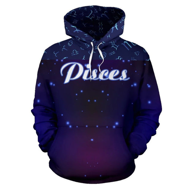 Pisces Zodiac All Over Hoodie NTH140831-Apparel-NTH-Hoodie-S-Vibe Cosy™