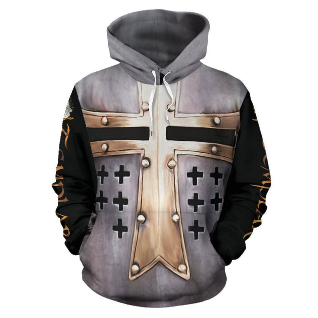 Viking Hoodie - Templar Cross K2-Apparel-HP Arts-Hoodie-S-Vibe Cosy™