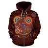 Flower Aboriginal All Over Hoodie NNK1449-Apparel-PL8386-Zip-up Hoodie-S-Vibe Cosy™