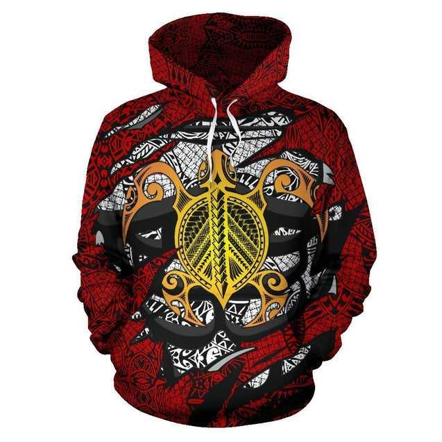 Aloha Turtle Polynesian Hoodie-ALL OVER PRINT HOODIES (P)-Phaethon-Hoodie-S-Vibe Cosy™