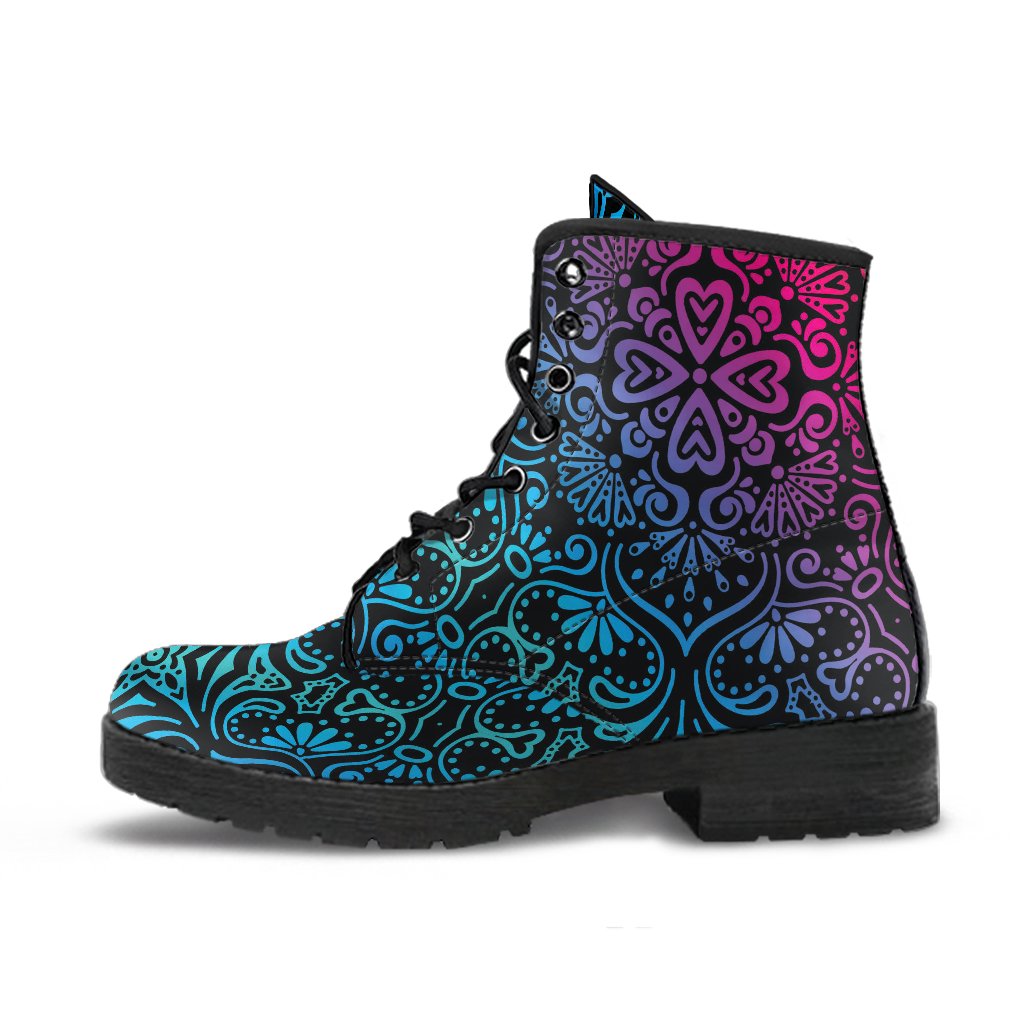 Bohemian Rainbow (Black) - Vegan Leather Boots-Amaze Style™-Women's Leather Boots - Bohemian Rainbow (Black) - Vegan Leather Boots-US5 (EU35)-Vibe Cosy™