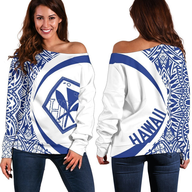 Kanaka Polynesian Women's Off Shoulder Sweater 01 - J4-WOMENS OFF SHOULDER SWEATERS-Phaethon-Women's Off Shoulder Sweater-2XS-White-Vibe Cosy™