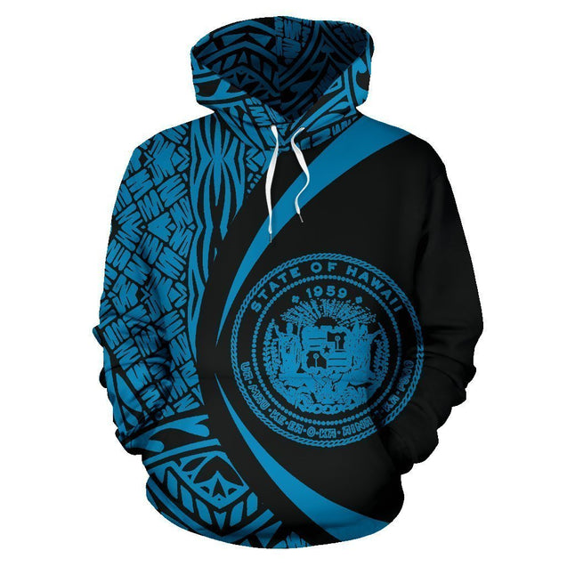 Hawaii Polynesian Hoodie - Circle Style 05 - Bule Color AH-ALL OVER PRINT HOODIES (P)-Phaethon-Hoodie-S-Vibe Cosy™