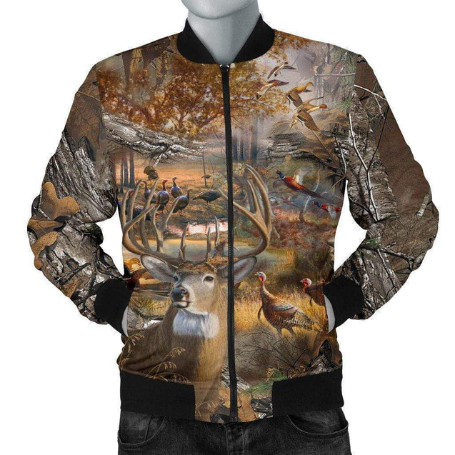 Men's Bomber Jacket - Hunting Camo-HP Arts-Men's Bomber Jacket - Men's Bomber Jacket - Hunting Camo SATK051139-S-Vibe Cosy™