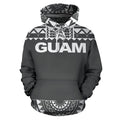 Guam All Over Hoodie - Polynesian Grey And White-ALL OVER PRINT HOODIES-HP Arts-Hoodie-S-Grey And White-Vibe Cosy™