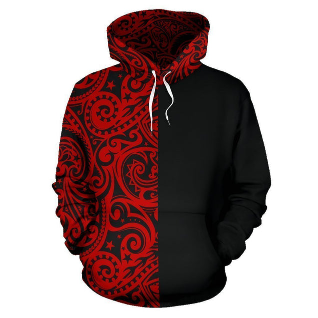 Polynesian Hoodie Half Style - AH TH2-ALL OVER PRINT HOODIES (P)-Phaethon-Hoodie-S-Vibe Cosy™