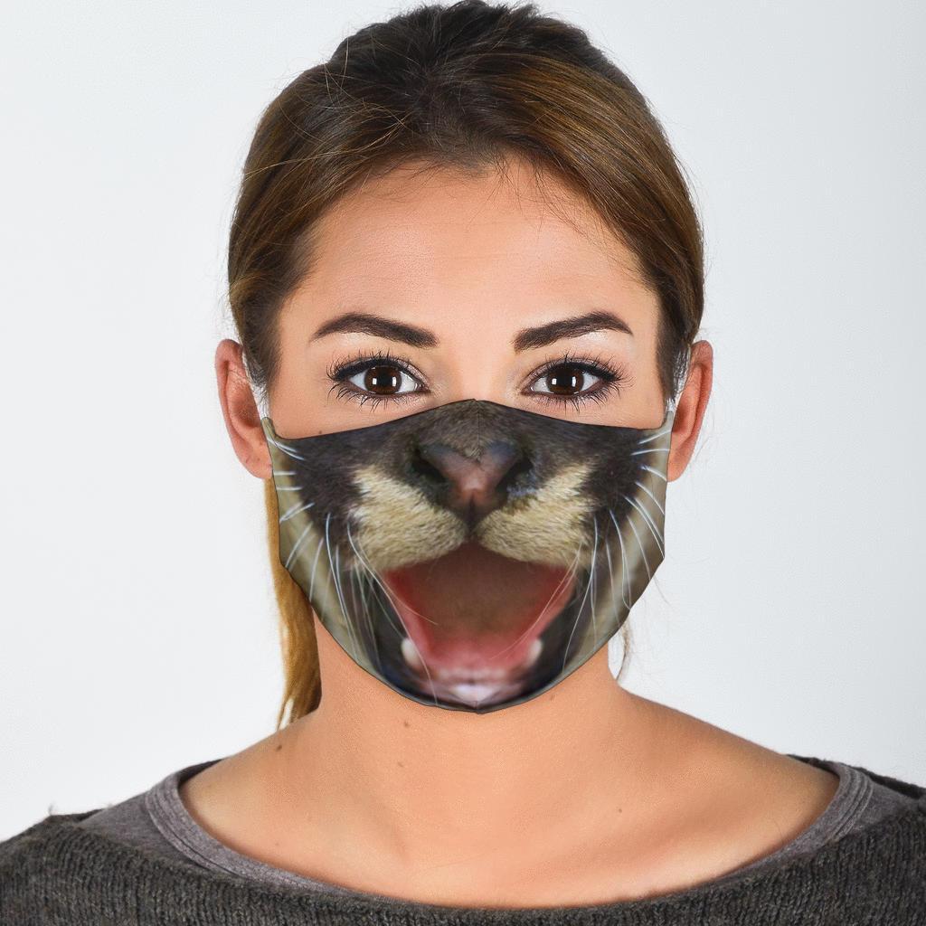 Cougar / Mountain Lion Face Mask (Cub)-Amaze Style™-Face Mask - Cougar / Mountain Lion Face Mask (Cub)-Adult Mask + 2 FREE Filters (Age 13+)-Vibe Cosy™
