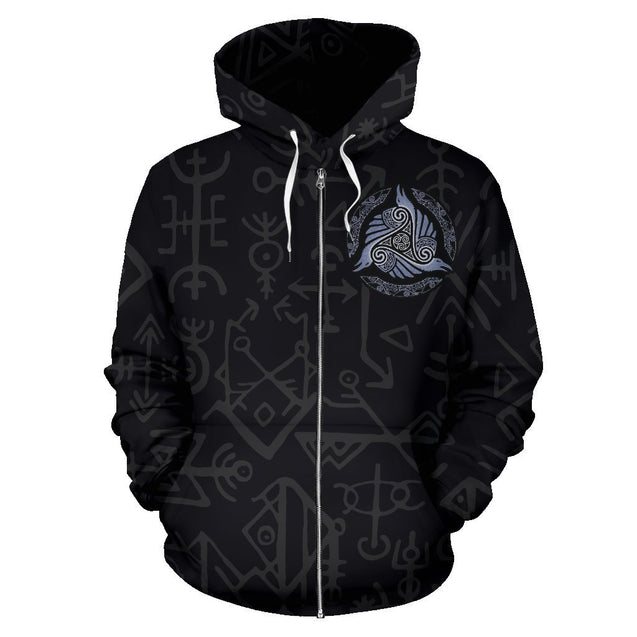 Viking All Over Zip-Up Hoodie - BN09-ALL OVER PRINT ZIP HOODIE (P)-HP Arts-Zip-Up Hoodie-S-Vibe Cosy™