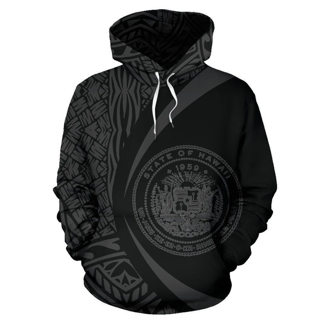 Hawaii Polynesian Hoodie - Circle Style 01 - Gray Color AH-ALL OVER PRINT HOODIES (P)-Phaethon-Hoodie-S-Vibe Cosy™