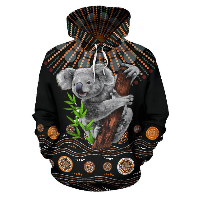 Koala Australian Aboriginal Hoodie-ALL OVER PRINT HOODIES (P)-HP Arts-Hoodie-S-Vibe Cosy™