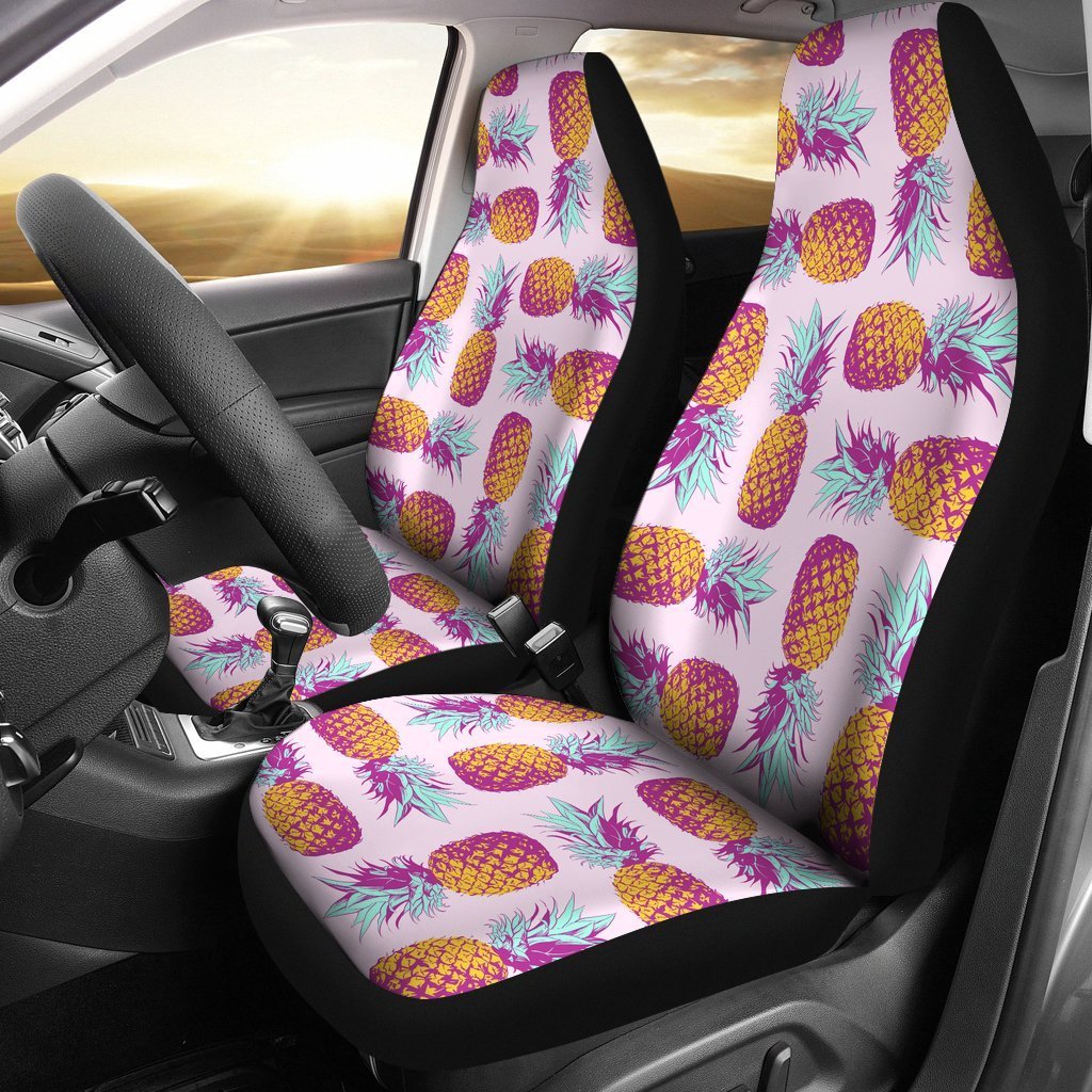 Pineapple Car Seat Covers 07 - AH - TH3-CAR SEAT COVERS-Alohawaii-Car Seat Covers-Universal Fit-White-Vibe Cosy™