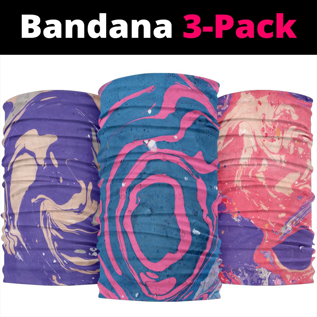 Marble Swirls Set 3 - Bandana 3 Pack-Amaze Style™-Marble Swirls Set 3 - Bandana 3 Pack-Vibe Cosy™