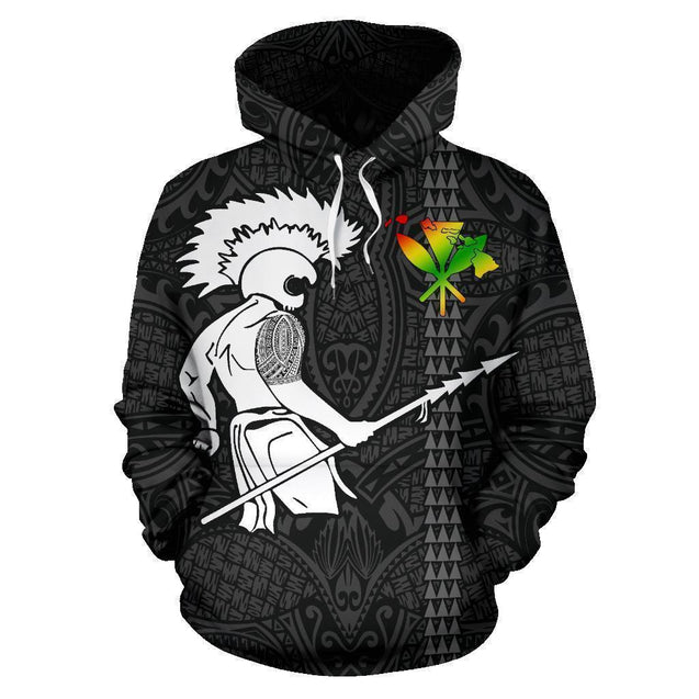 Hawaiian Warrior Tattoo Hoodie - AH - J1-ALL OVER PRINT HOODIES (P)-Phaethon-Hoodie-S-Vibe Cosy™