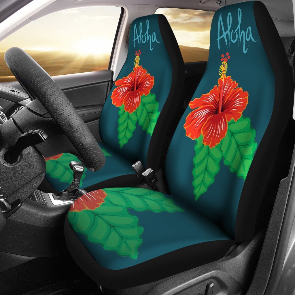 Aloha Hibiscus Car Seat Covers - AH-CAR SEAT COVERS-Alohawaii-Car Seat Covers - 1-Universal Fit-White-Vibe Cosy™