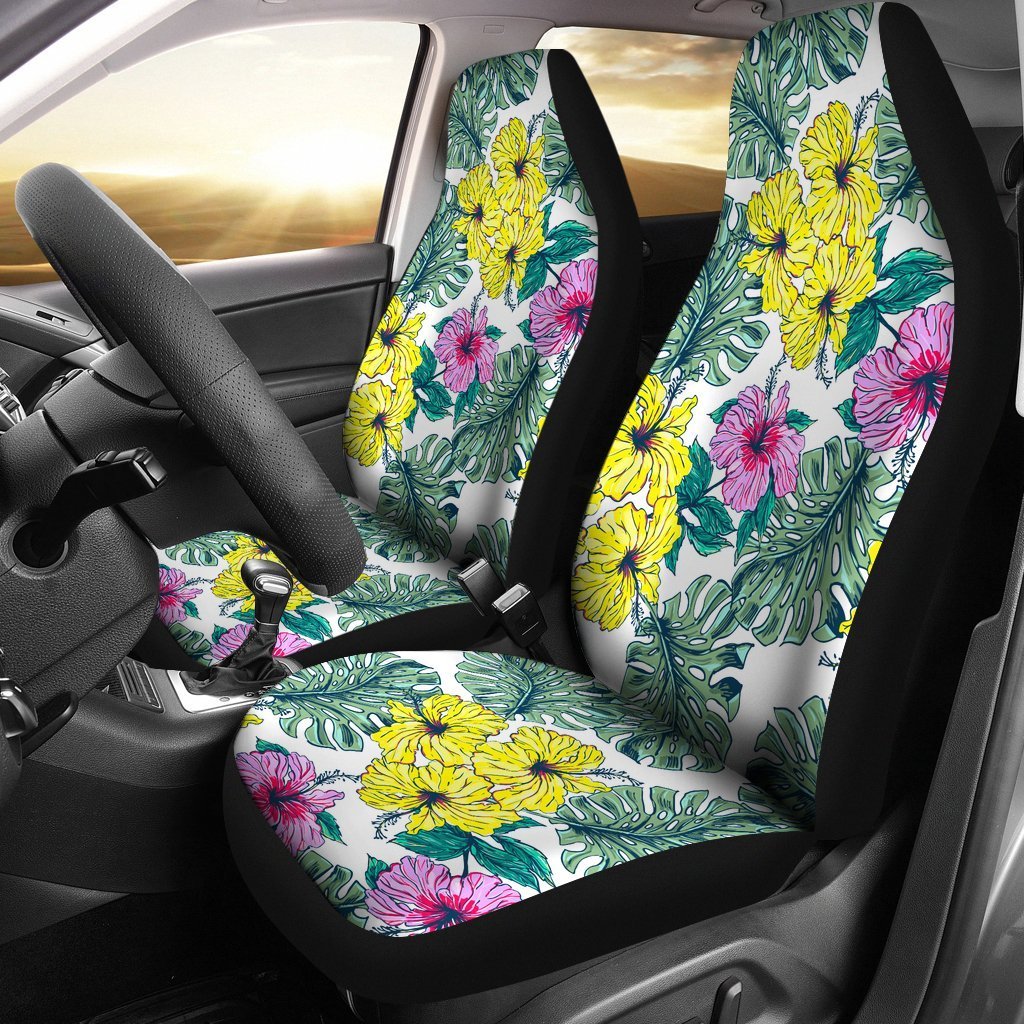 Hawaii Hibiscus Pattern Car Seat Covers 02 - AH - TH3-CAR SEAT COVERS-Alohawaii-Car Seat Covers-Universal Fit-White-Vibe Cosy™