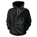 Kanaka Polynesian Tribal Hoodie - Circle Style Gray Color - AH-ALL OVER PRINT HOODIES (P)-Phaethon-ZIP-UP Hoodie-S-Vibe Cosy™