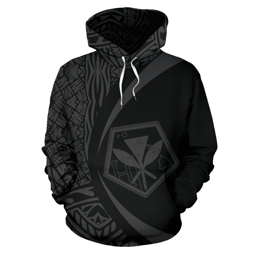 Kanaka Polynesian Tribal Hoodie - Circle Style Gray Color - AH-ALL OVER PRINT HOODIES (P)-Phaethon-ZIP-UP Hoodie-S-Vibe Cosy™