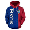 Guam All Over Zip-Up Hoodie - Polynesian Straight Version-ALL OVER PRINT ZIP-UP HOODIES-HP Arts-Zip-Up Hoodie-S-Blue-Vibe Cosy™