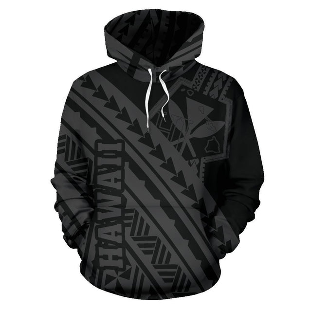 Hawaii Kanaka Polynesian Hoodie - Poly Style Gray - AH - J1-ALL OVER PRINT HOODIES (P)-Phaethon-Hoodie-S-Vibe Cosy™