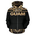 Guam All Over Zip-Up Hoodie - Polynesian Gold Version-ALL OVER PRINT ZIP-UP HOODIES-HP Arts-Zip-Up Hoodie-S-White-Vibe Cosy™