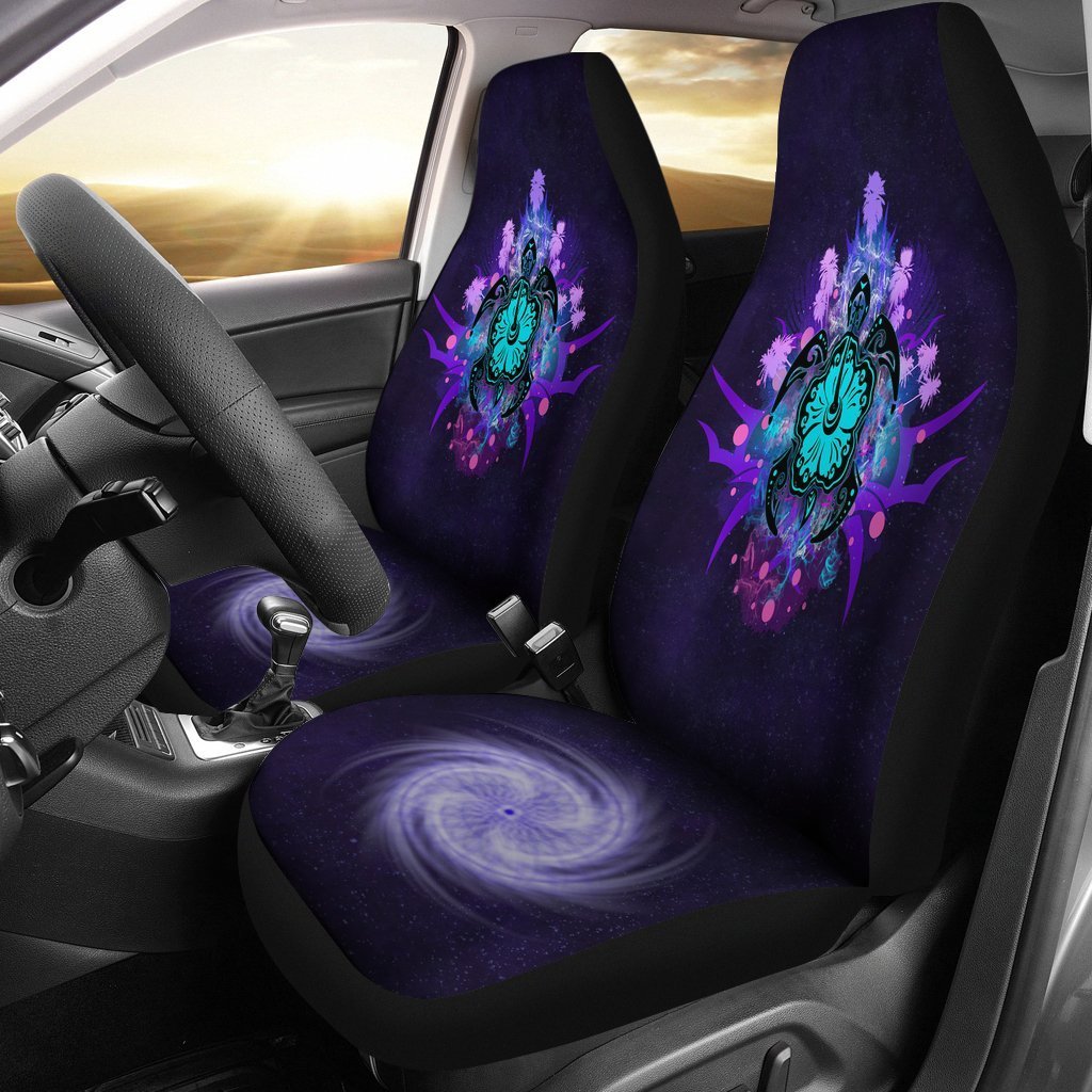 Turtle and Hibiscus Car Seat Covers 01 - AH-CAR SEAT COVERS-Alohawaii-Car Seat Covers-Universal Fit-White-Vibe Cosy™