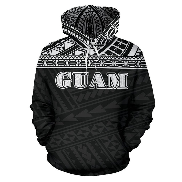 Guam All Over Hoodie - Polynesian Black Version-ALL OVER PRINT HOODIES-HP Arts-Hoodie-S-Vibe Cosy™