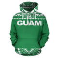 Guam All Over Hoodie - Polynesian Green And White-ALL OVER PRINT HOODIES-HP Arts-Hoodie-S-Green And White-Vibe Cosy™
