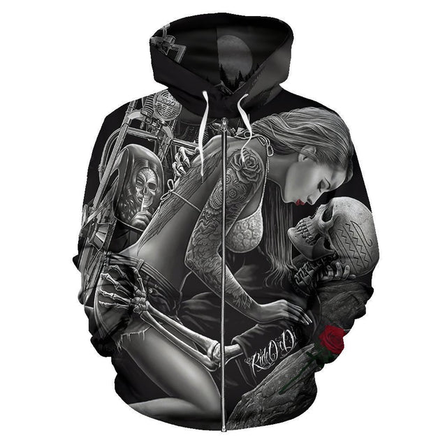 Ride or die all over hoodie-All Over Print-Phaethon-Zip-Up Hoodie-S-Vibe Cosy™