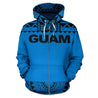 Guam All Over Zip-Up Hoodie - Polynesian Blue And Black-ALL OVER PRINT ZIP-UP HOODIES-HP Arts-Zip-Up Hoodie-S-Blue And Black-Vibe Cosy™