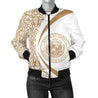 Hawaii Coat Of Arm Women's Bomber Jacket - Circle Style 06 - AH - J1-BOMBER JACKETS (P)-Phaethon-Women's Bomber Jacket-S-White-Vibe Cosy™