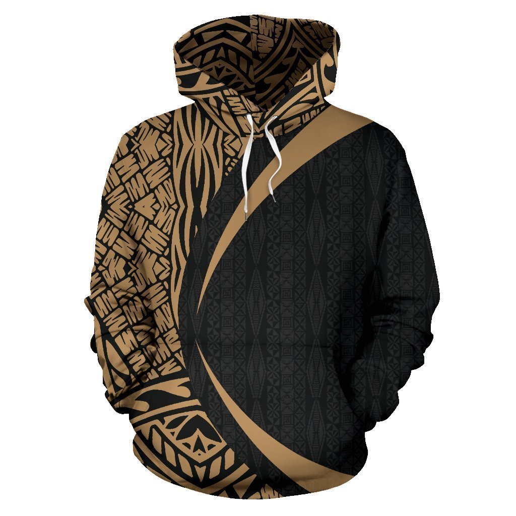 Polynesian Basic Gold Hoodie - Circle Style - AH-ALL OVER PRINT HOODIES (P)-Phaethon-Hoodie-S-Vibe Cosy™
