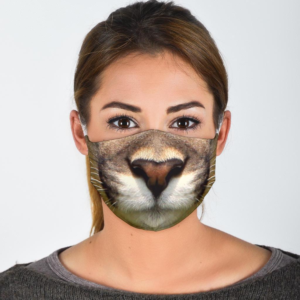 Cougar / Mountain Lion Face Mask (Adult)-Amaze Style™-Face Mask - Cougar / Mountain Lion Face Mask (Adult)-Adult Mask + 2 FREE Filters (Age 13+)-Vibe Cosy™