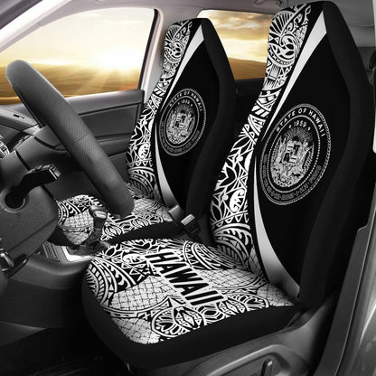 Hawaii Coat Of Arm Polynesian Car Seat Covers - Circle Style 01 J1-CAR SEAT COVERS-Alohawaii-Car Seat Covers-Universal Fit-White-Vibe Cosy™