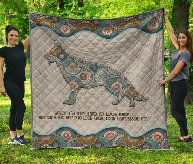 3D All Over Printed german shepherd Quilt