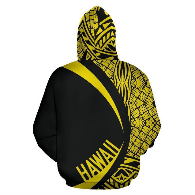 Kanaka Polynesian Tribal Hoodie - Circle Style Yellow Color - AH-ALL OVER PRINT HOODIES (P)-Phaethon-Hoodie-S-Vibe Cosy™