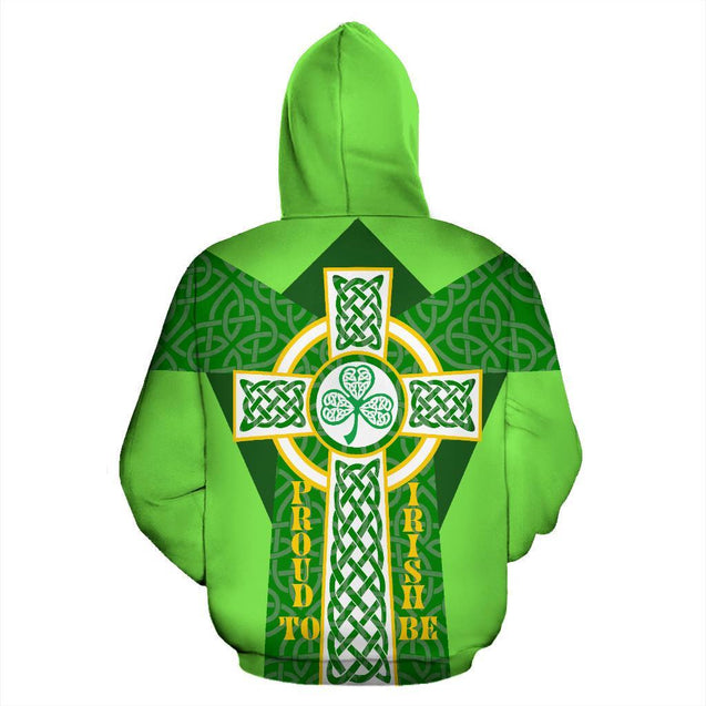 Irish Celtic Cross Shamrock 3D All Over Printed Shirts For Men and Women TT0127-Apparel-TT-Hoodie-S-Vibe Cosy™