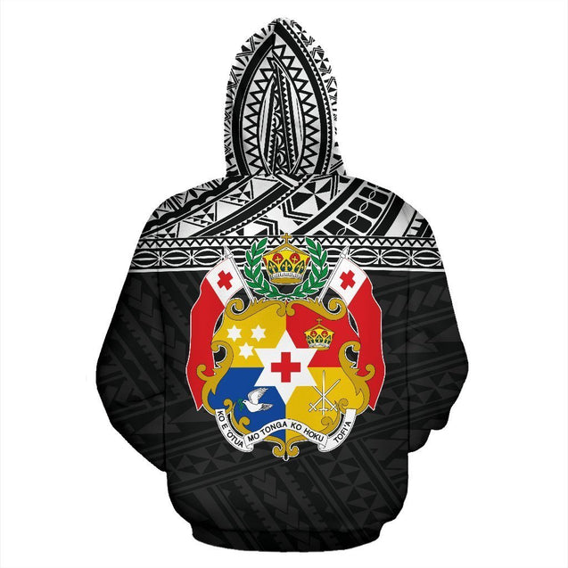 Tonga All Over Hoodie - Polynesian Black Version - BN01-Apparel-Phaethon-Hoodie-S-Vibe Cosy™