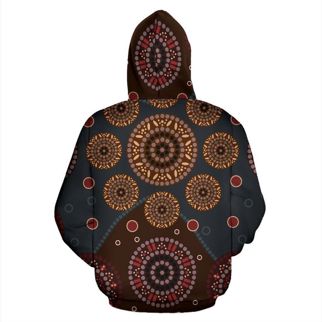 Beautiful Aboriginal All Over Hoodie NNK1447-Apparel-PL8386-Zipped Hoodie-M-Vibe Cosy™