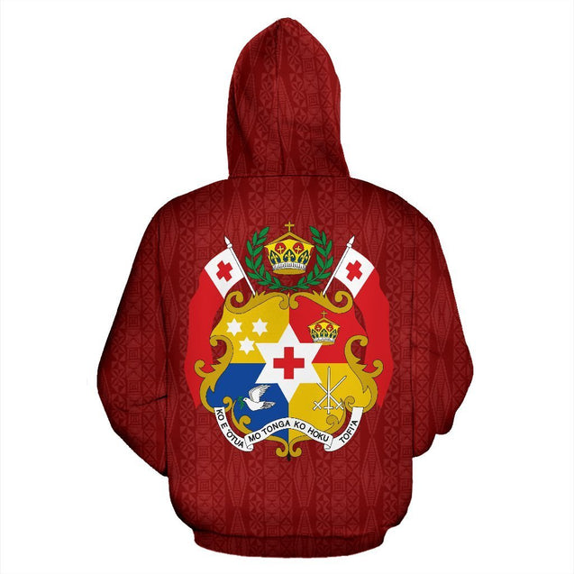 Tonga Coat Of Arms Polynesian Hoodie - Warrior Sytle J9-Apparel-Phaethon-Hoodie-S-Vibe Cosy™