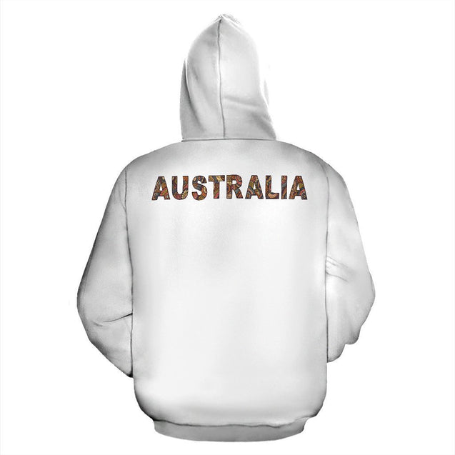 Australia Aboriginal Snake - The Serpent Pullover Hoodie White -NNK1489-Apparel-PL8386-Zip-Up Hoodie-S-Vibe Cosy™