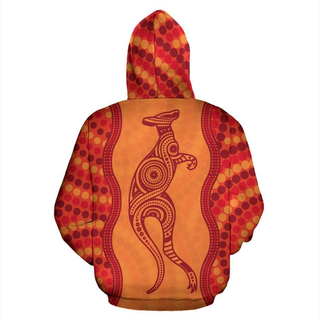 Australia Hoodie Kangaroo Aboriginal -NNK1493-Apparel-PL8386-Hoodie-S-Vibe Cosy™