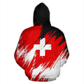 Switzerland Hoodie - Flag Color Painting-Apparel-Phaethon-Hoodie-S-Vibe Cosy™