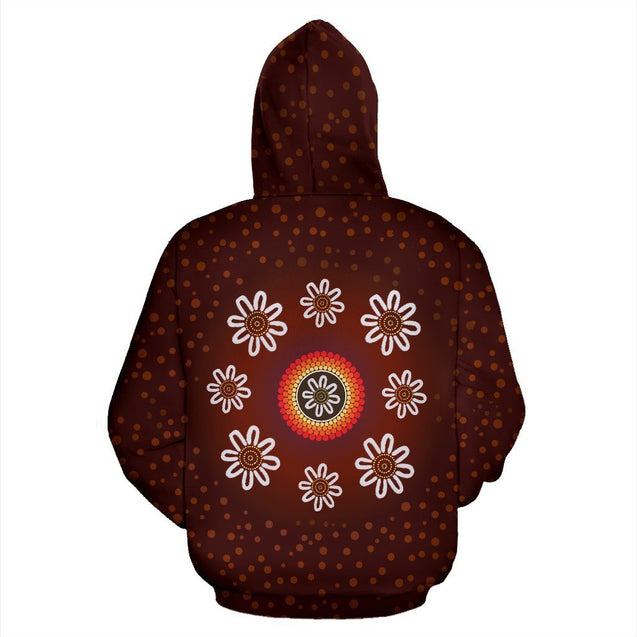 Flower Aboriginal All Over Hoodie NNK1449-Apparel-PL8386-Hoodie-S-Vibe Cosy™