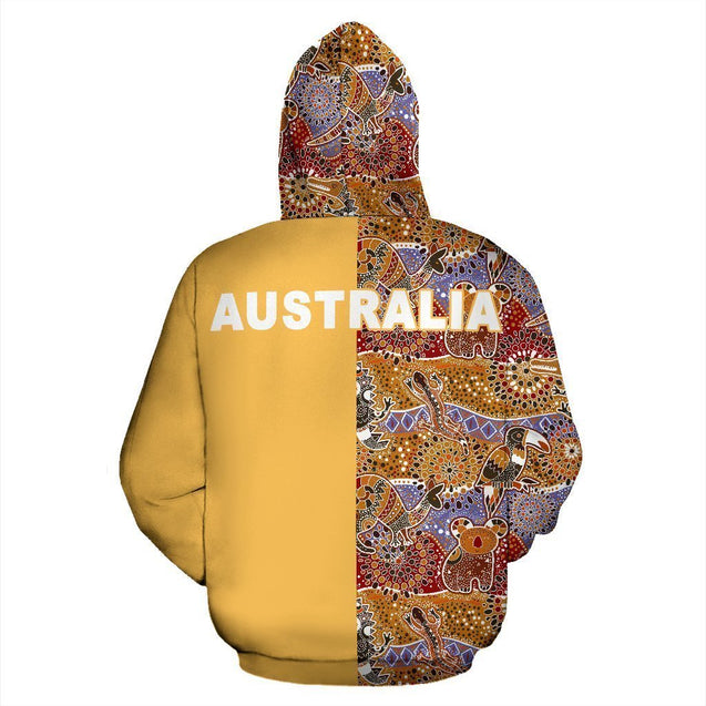 Australia Hoodie Aboriginal Kangaroo In My Heart NNK 1415-Apparel-PL8386-Hoodie-S-Vibe Cosy™