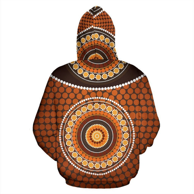 Round Aboriginal All Over ZIp-Up Hoodie-NNK1800-Apparel-PL8386-Hoodie-S-Vibe Cosy™